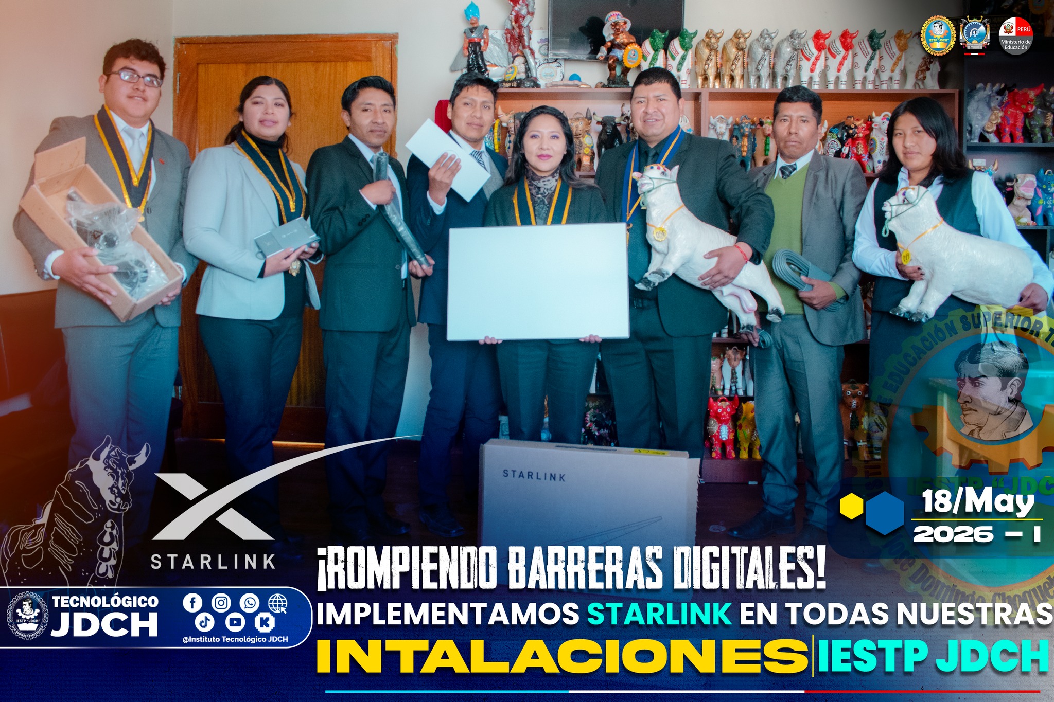 ¡ROMPIENDO BARRERAS DIGITALES! EL IESTP JDCH SE CONECTA AL MUNDO CON STARLINK 🛰️🚀
